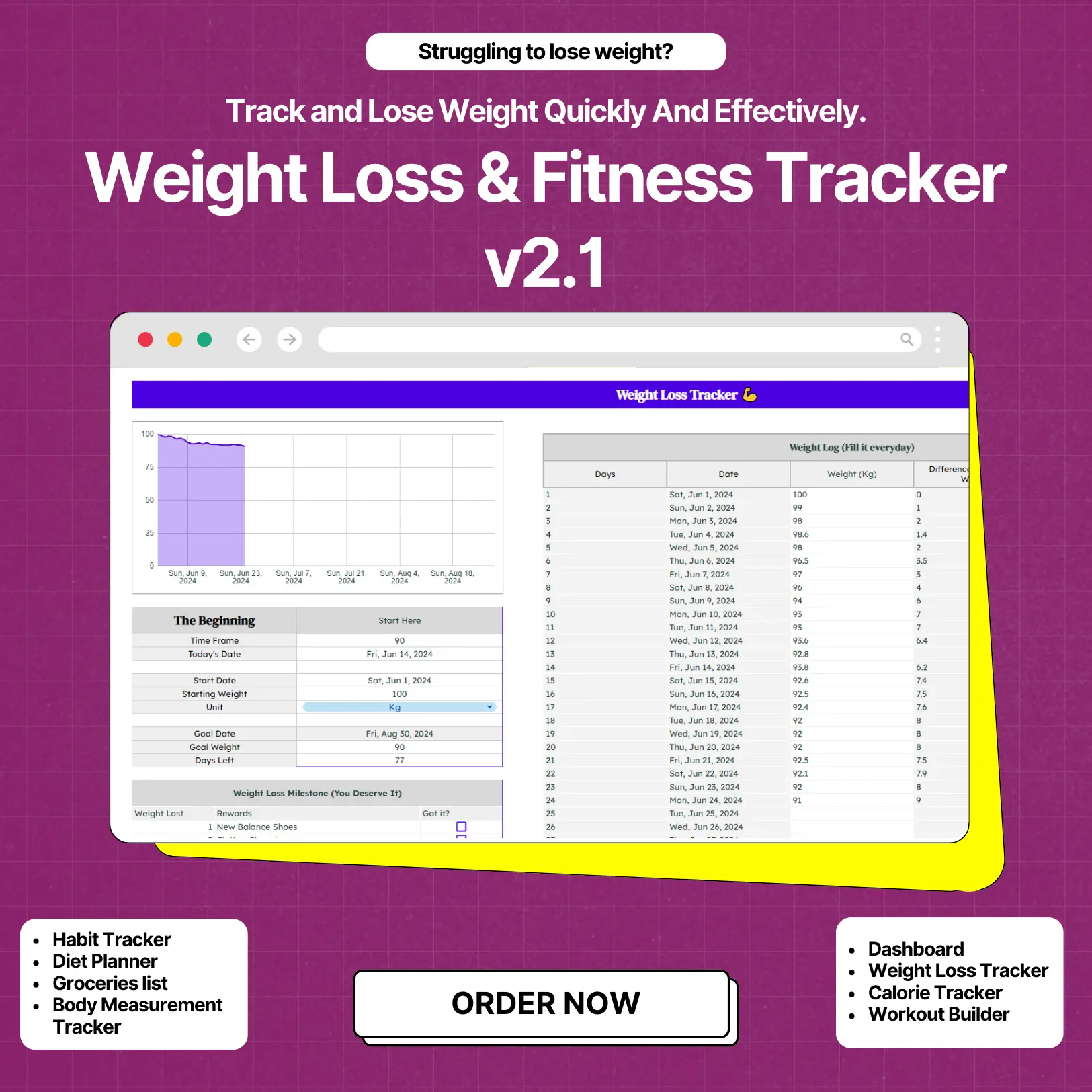 1-9.webp Weight Loss & Fitness Planning Spreadsheet V2.1 - Image 1