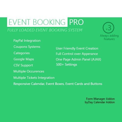 Event Booking Pro - WP Plugin [paypal or offline]